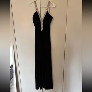 JS Boutique Black Maxi Dress with Silver Accents